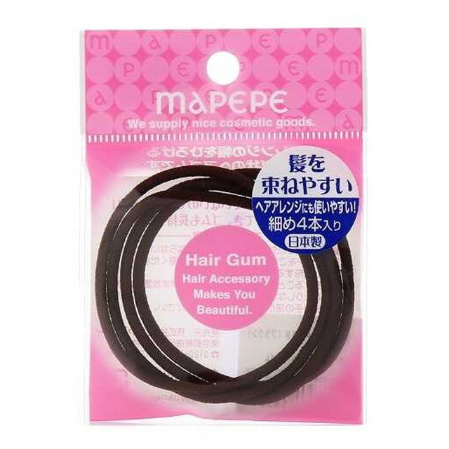 Mapepe Ring Hair Ties M Brown - Thin 4 Pieces