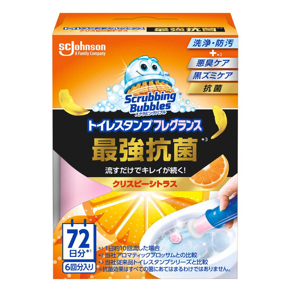 Johnson Scrubbing Bubbles Toilet Stamp Maximum Antibacterial Crispy Citrus Main Unit 6 Uses (38g)
