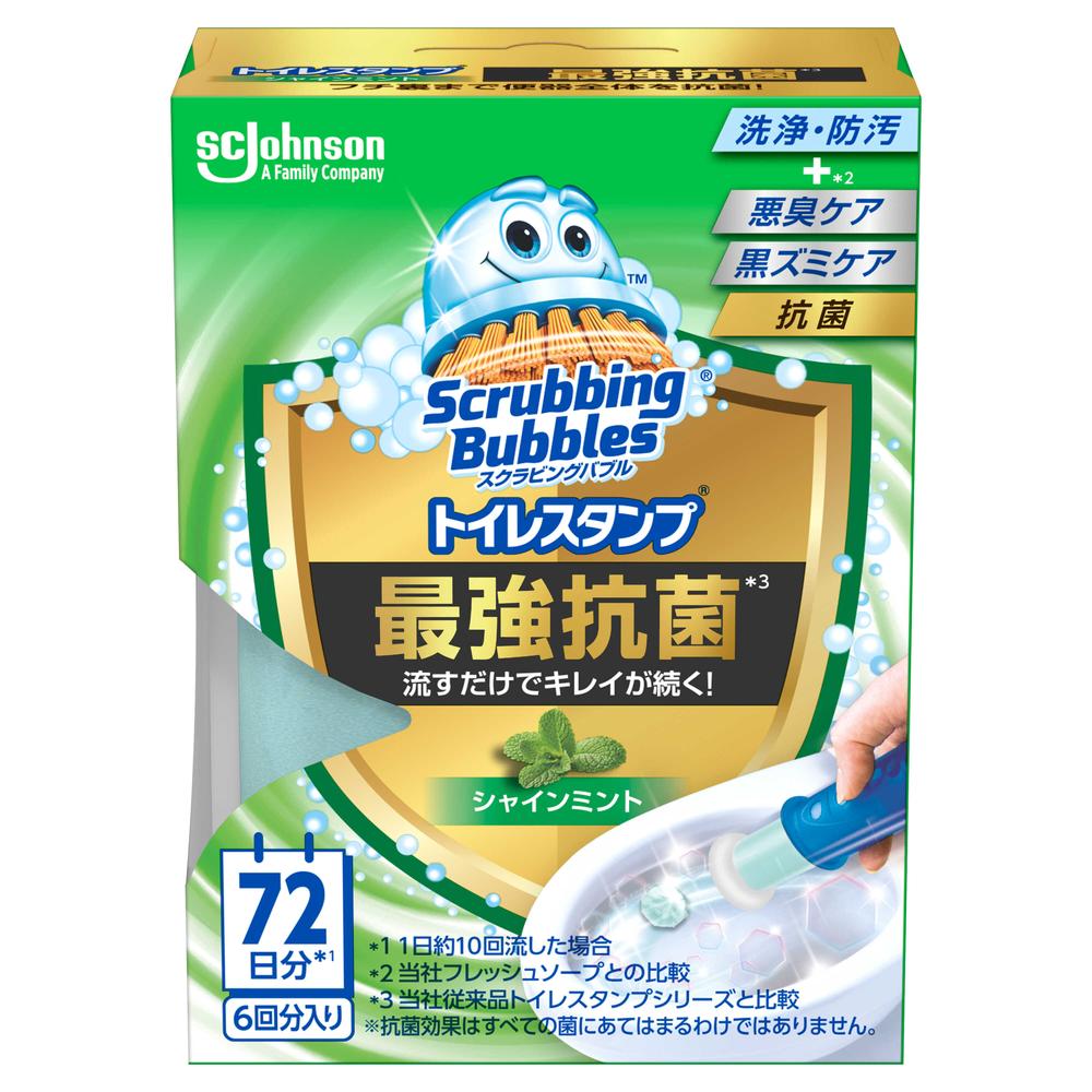 Johnson Scrubbing Bubbles Toilet Stamp Maximum Antibacterial Shine Mint Main Unit 6 Uses (38g)