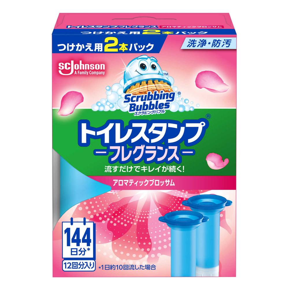 Johnson Scrubbing Bubbles Toilet Stamp Aromatic Blossom Refill 12 Uses (38g x 2)