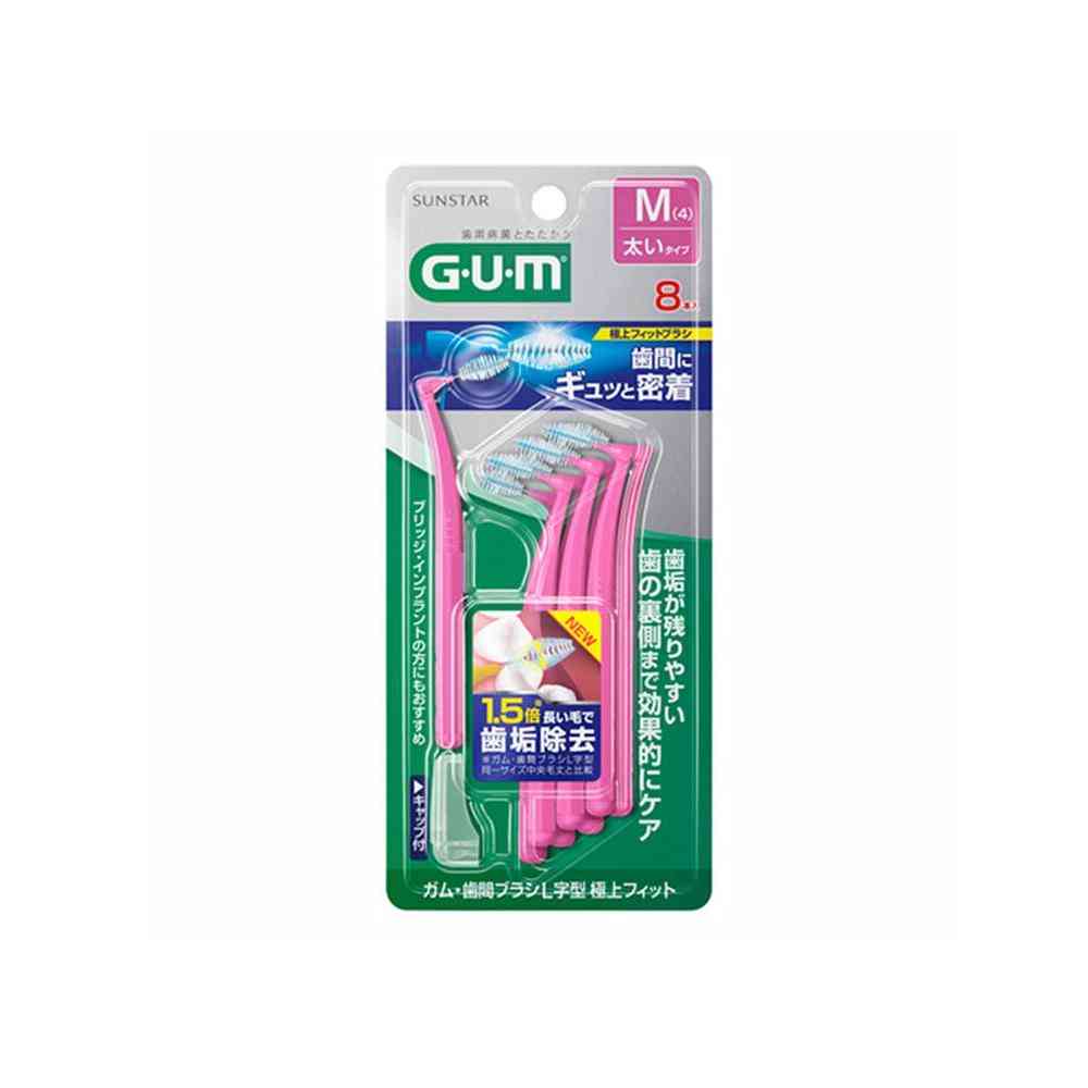 Suntory Gum Interdental Brush L-Shaped Ultra Fit M Size 8 Pieces