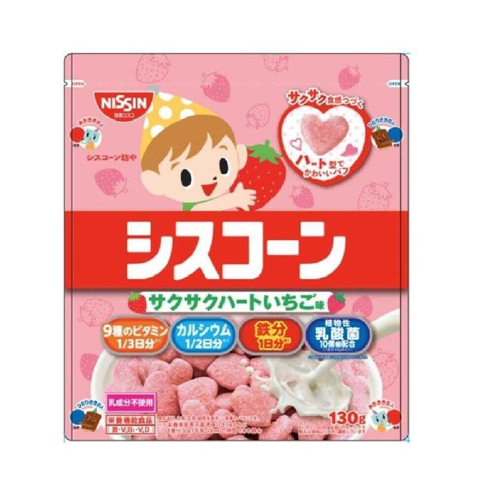 Nissin Cisco Corn Crispy Heart Strawberry Flavor 130g