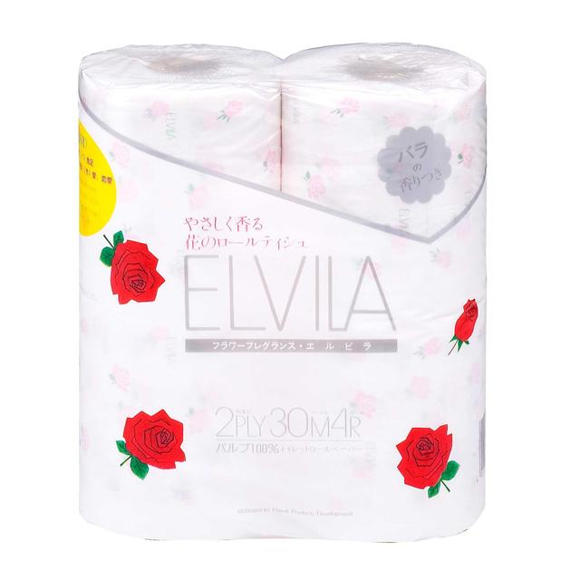Nepia Elvira Rose Double 30m x 4 Rolls