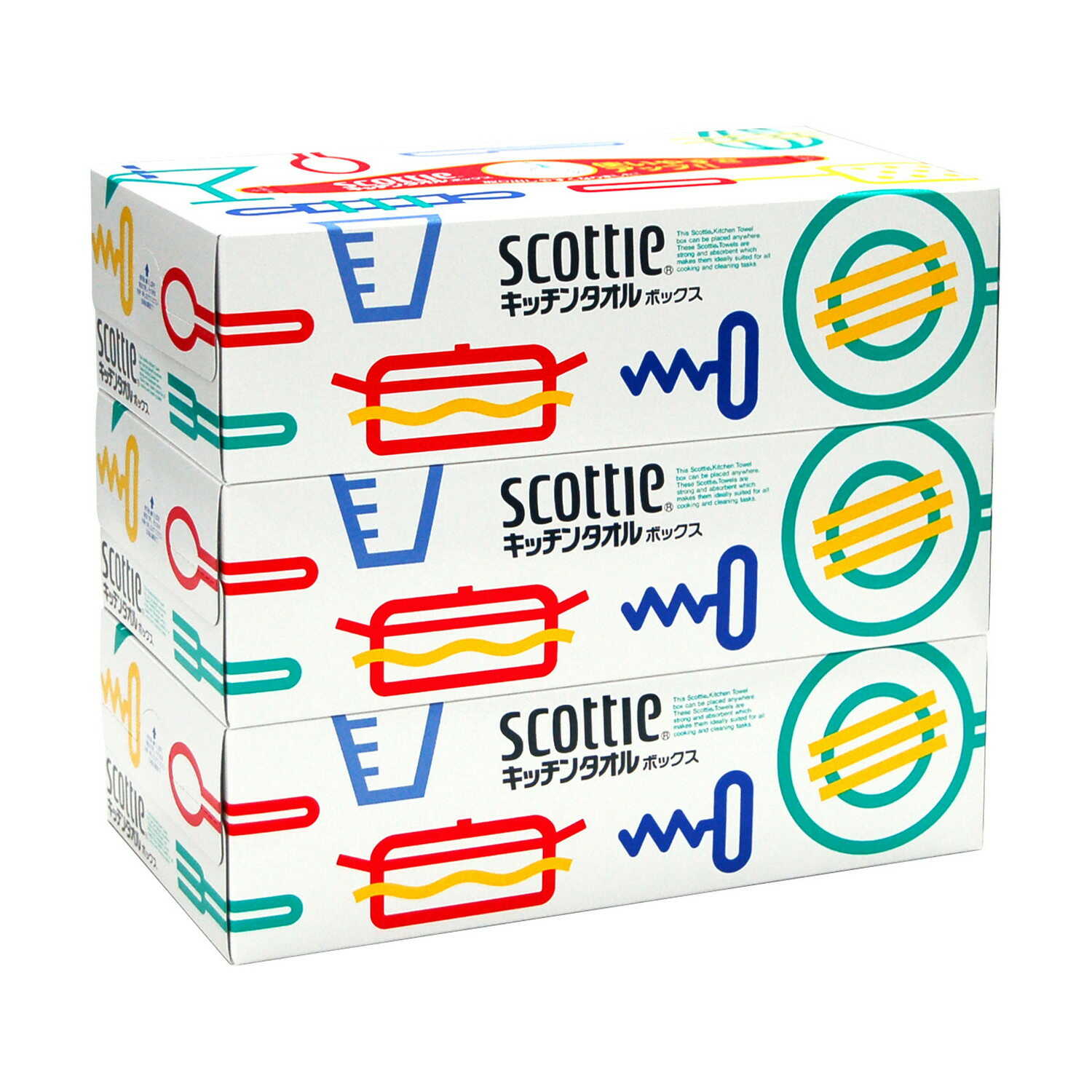 Kleisia Scottie Kitchen Towel Box 75W x 3 Packs