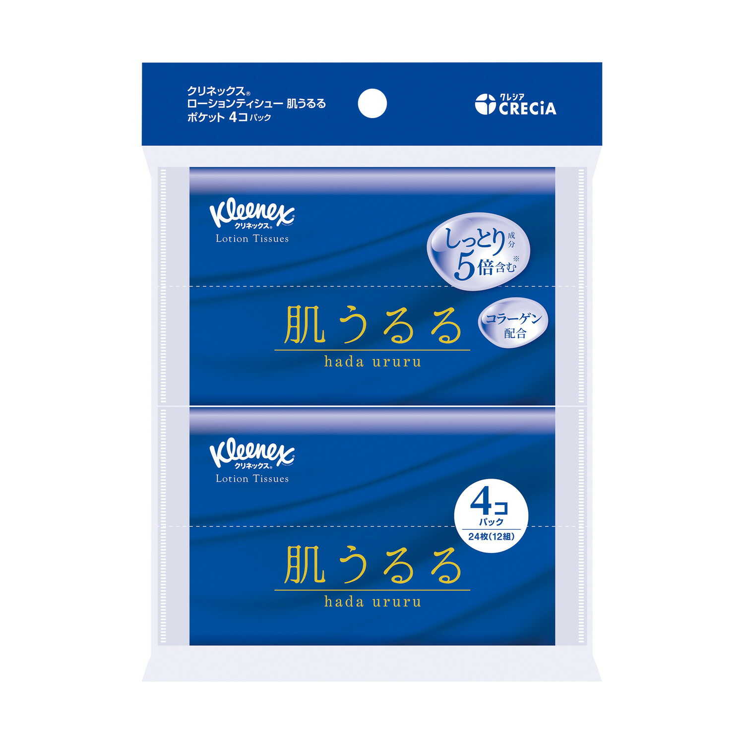 Kleeneex Lotion Tissue Skin Moisture Pocket 24 Sheets (12 Packs) x 4