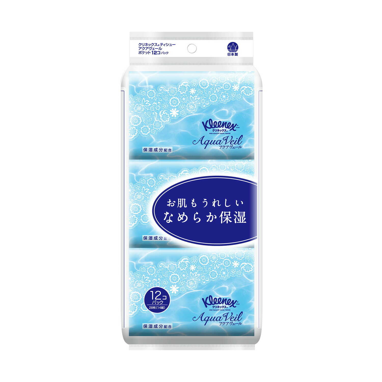 Kleisia Kleenex Aqua Veil Pocket Tissue 28 Sheets (14 Packs) x 12