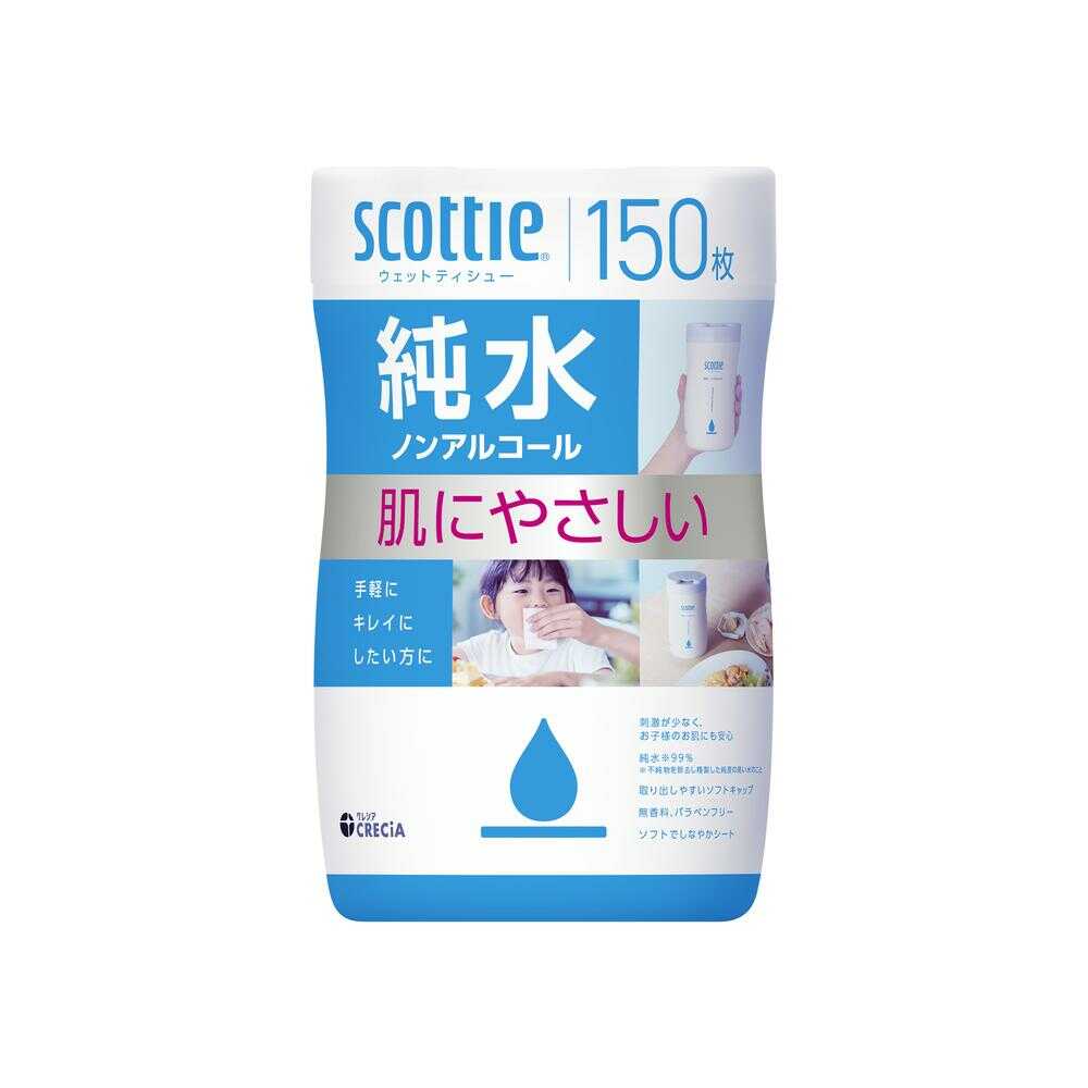 Kurecia Scottie Wet Tissue Pure Water Non-Alcohol 150 Sheets