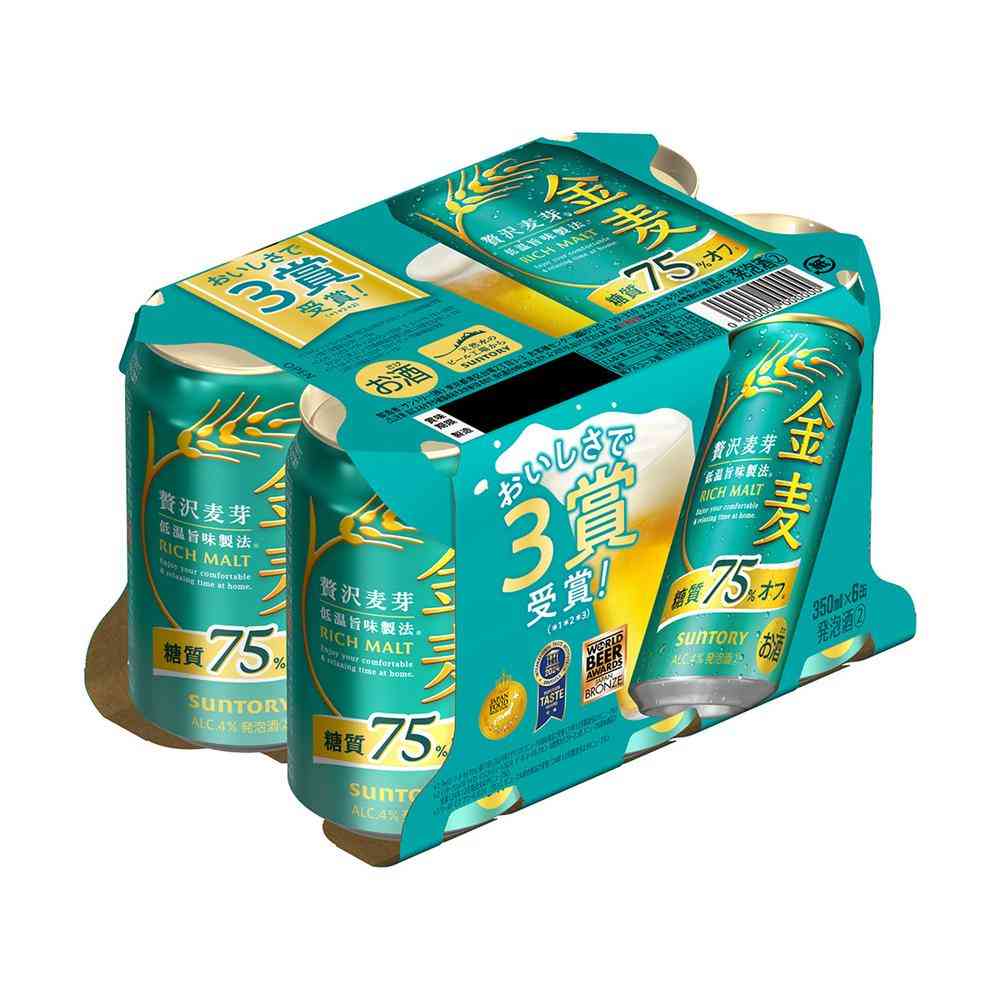 Suntory Kinmugi 75% Reduced Sugar 350ml x 6