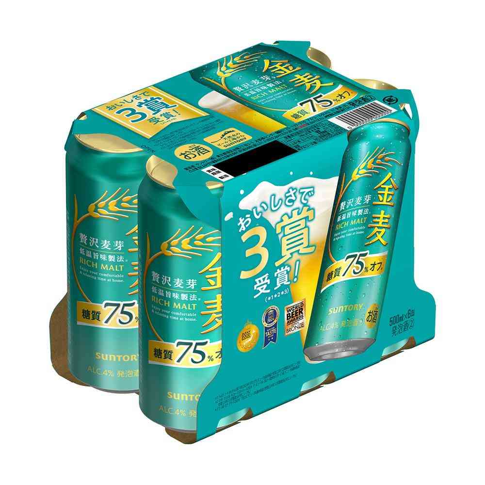 Suntory Kinmugi 75% Reduced Sugar 500ml x 6