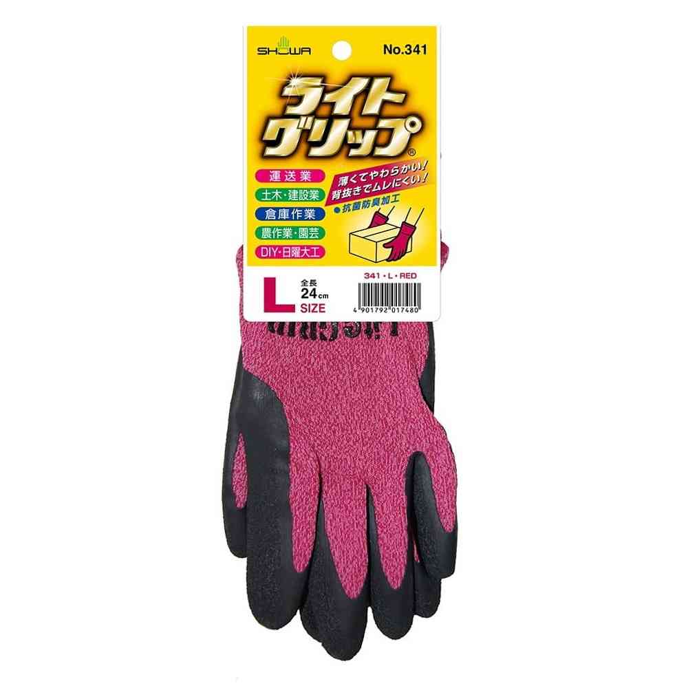 Showa Gloves #341 Light Grip L Red