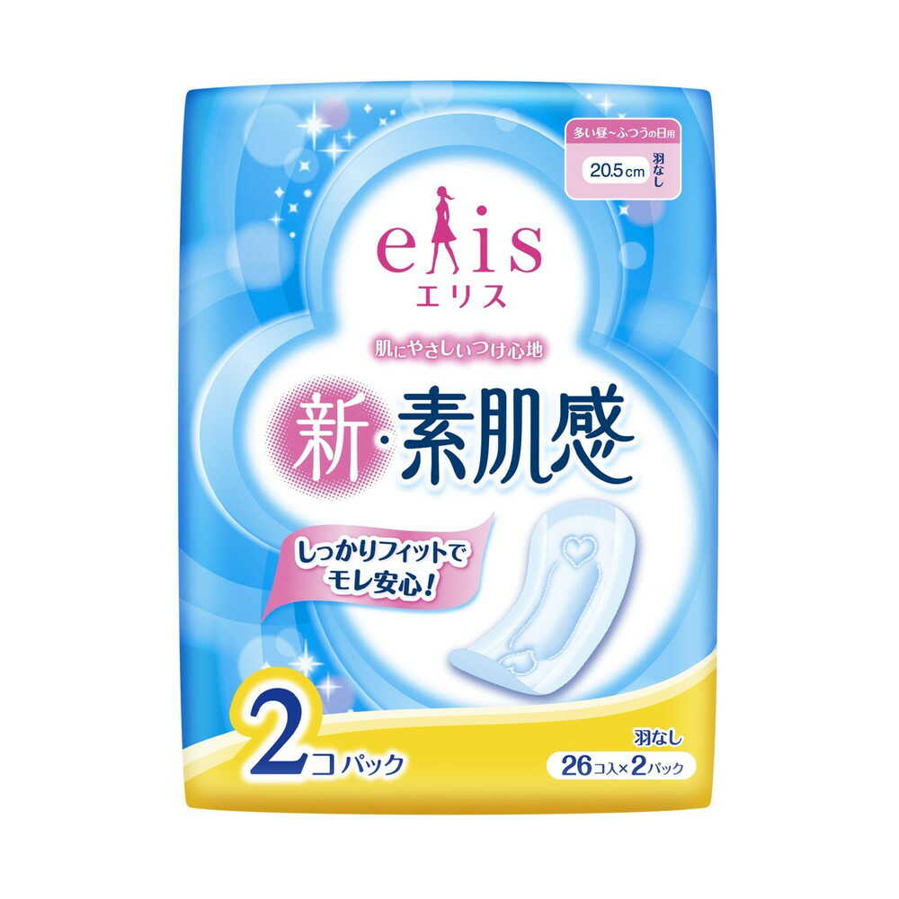Daio Paper Eris New Skin Feel Heavy Day to Normal Use, Wingless, 26 Pieces x 2 Packs