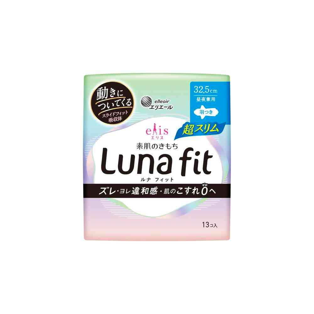 Daio Paper Elis Skin Feel Luna Fit Ultra Slim Day & Night Use 32.5cm with Wings 13 Sheets