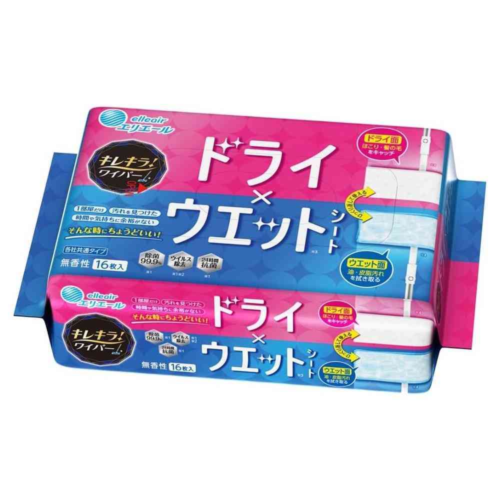 Daio Paper KireKira! Wiper Dry & Wet Sheets 16 Sheets