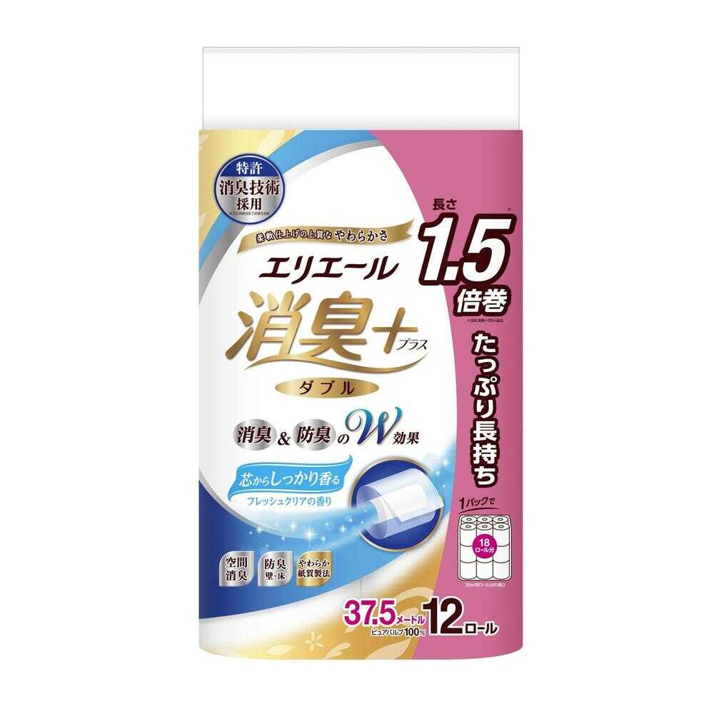 Daio Paper Elleair Deodorizing Toilet Tissue Fresh Clear Scent Double 12 Rolls