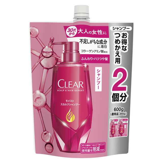 Unilever Clear Moist Scalp Shampoo Large Refill 600g