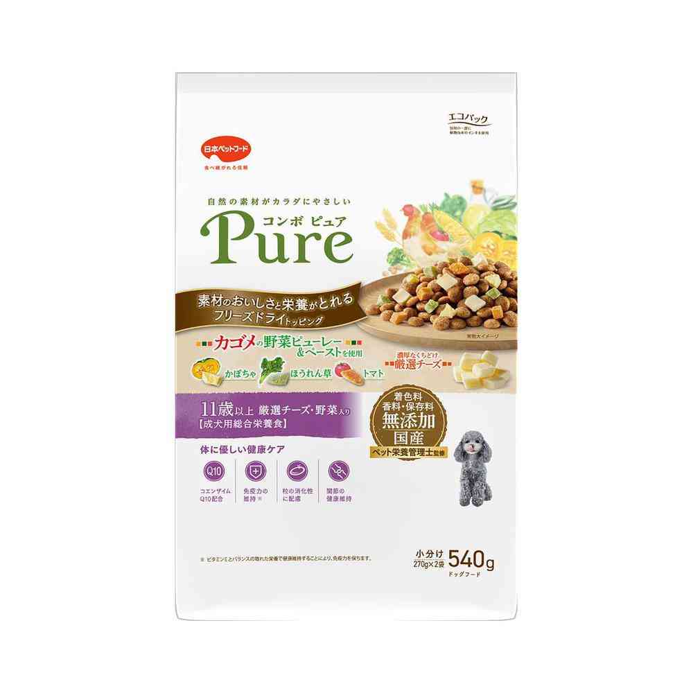Nihon Pet Food Combo Pure Dog - 11 Years and Older Selected Cheese & Vegetables 540g (270gx2)