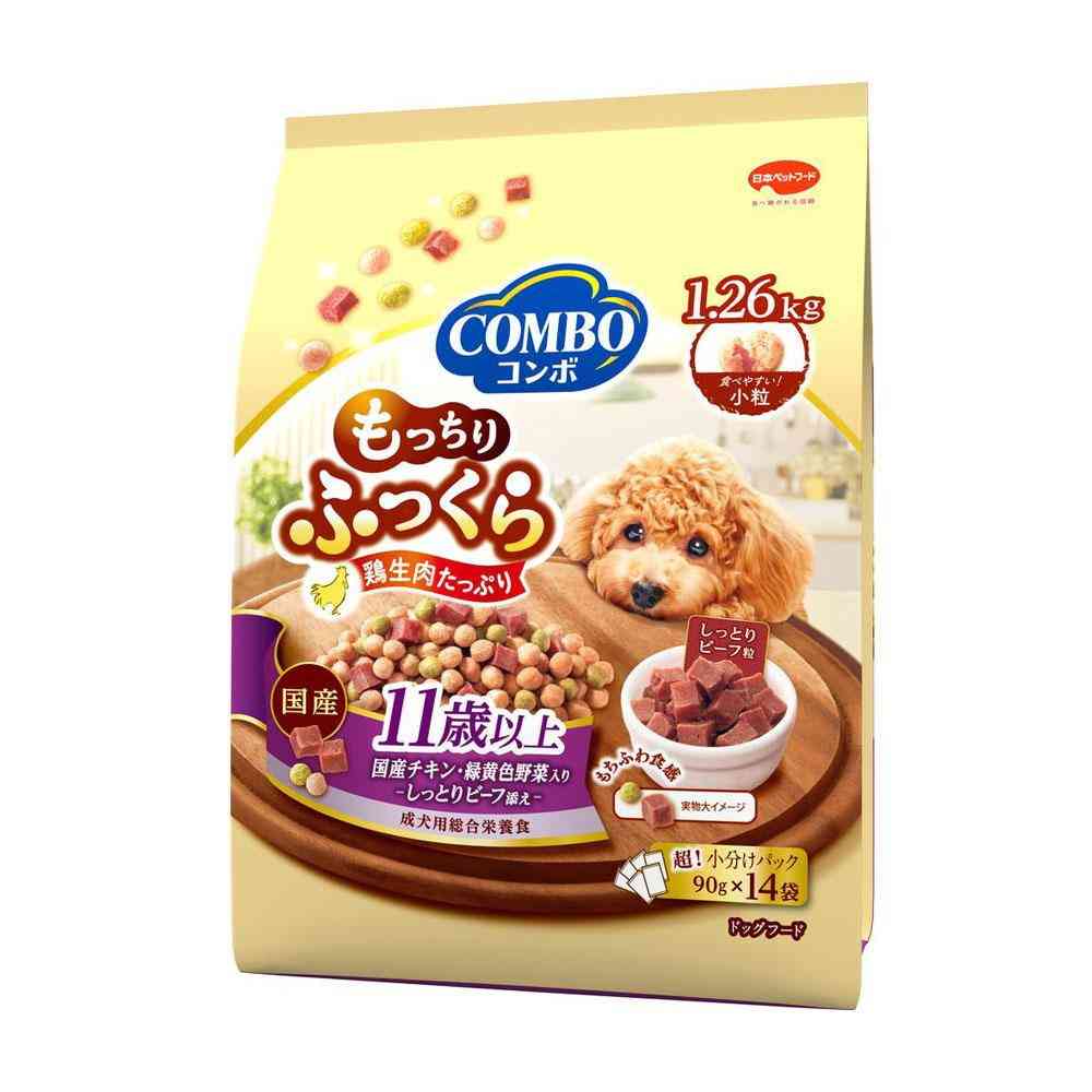 Nihon Pet Food Combo Dog Mochi and Fluffy for Dogs 11 Years and Older 1.26kg (90g x 14 bags)