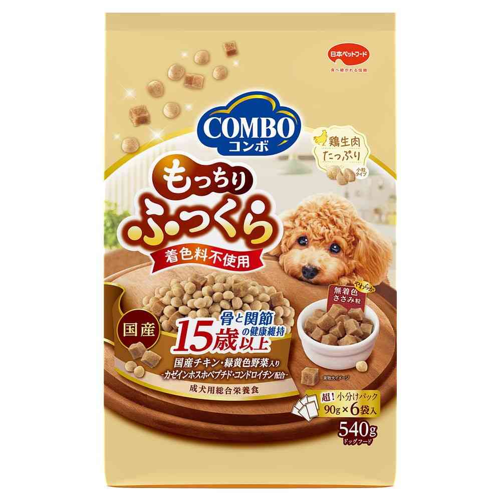 Nihon Pet Food Combo Dog Mochiri Fukkura 15 Years and Older 540g (90g x 6 bags)