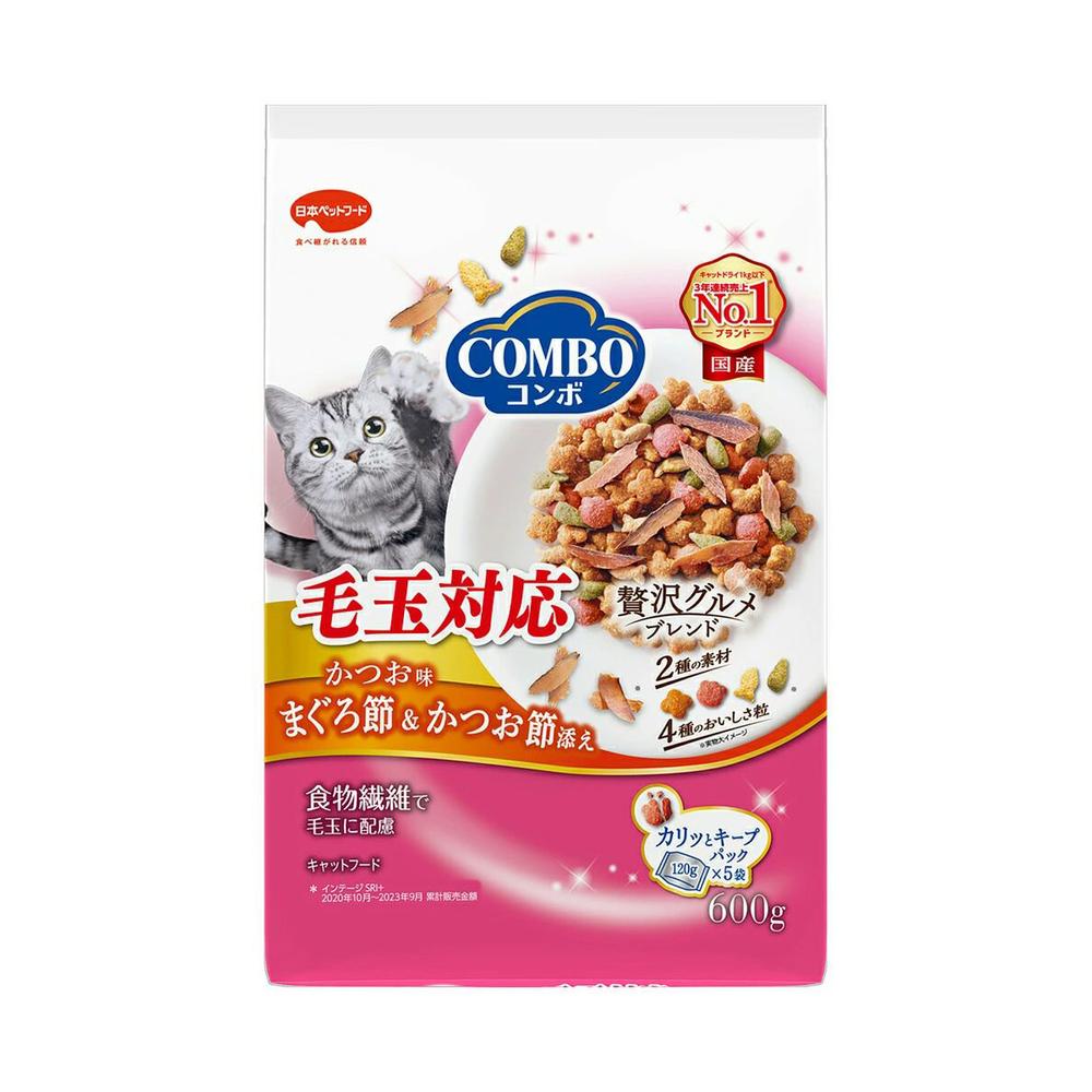 Nihon Pet Food Combo Cat Hairball Control Katsuo Flavor with Tuna Flakes & Katsuo Flakes 120g x 5 bags