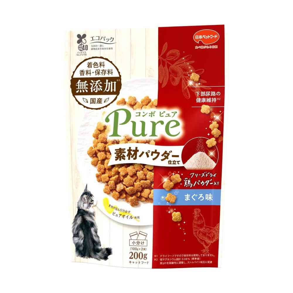 Nihon Pet Food Combo Pure Cat Tuna Flavor with Chicken Powder 100g x 2 Bags