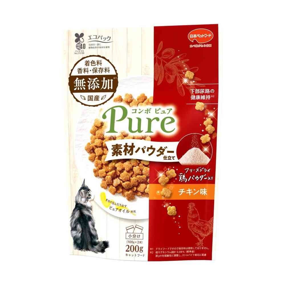 Nihon Pet Food Combo Pure Cat Chicken Flavor with Chicken Powder 200g