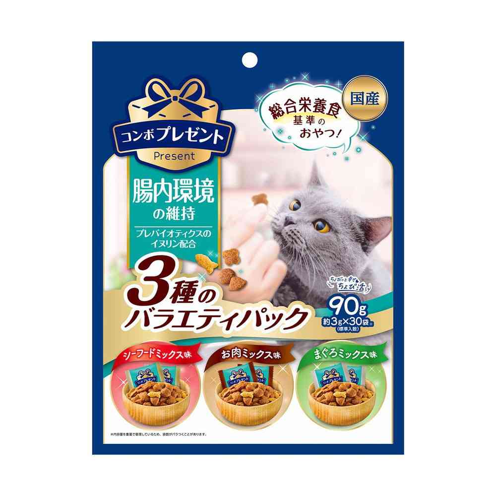 Nippon Pet Food Combo Present Cat Treats Intestinal Health Variety Pack 90g (3g x 30 Bags)