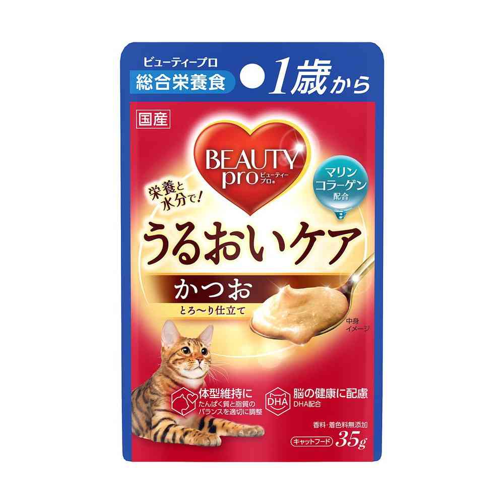 Nihon Pet Food Beauty Pro Cat Pouch for 1 Year and Older Bonito Flavor 35g
