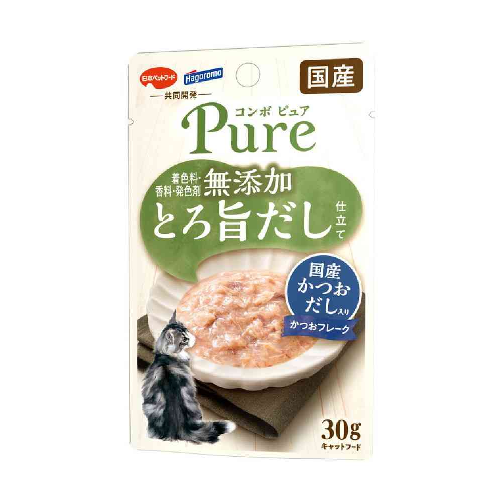 Nippon Pet Food Combo Pure Cat Pouch Bonito with Domestic Bonito Broth 30g