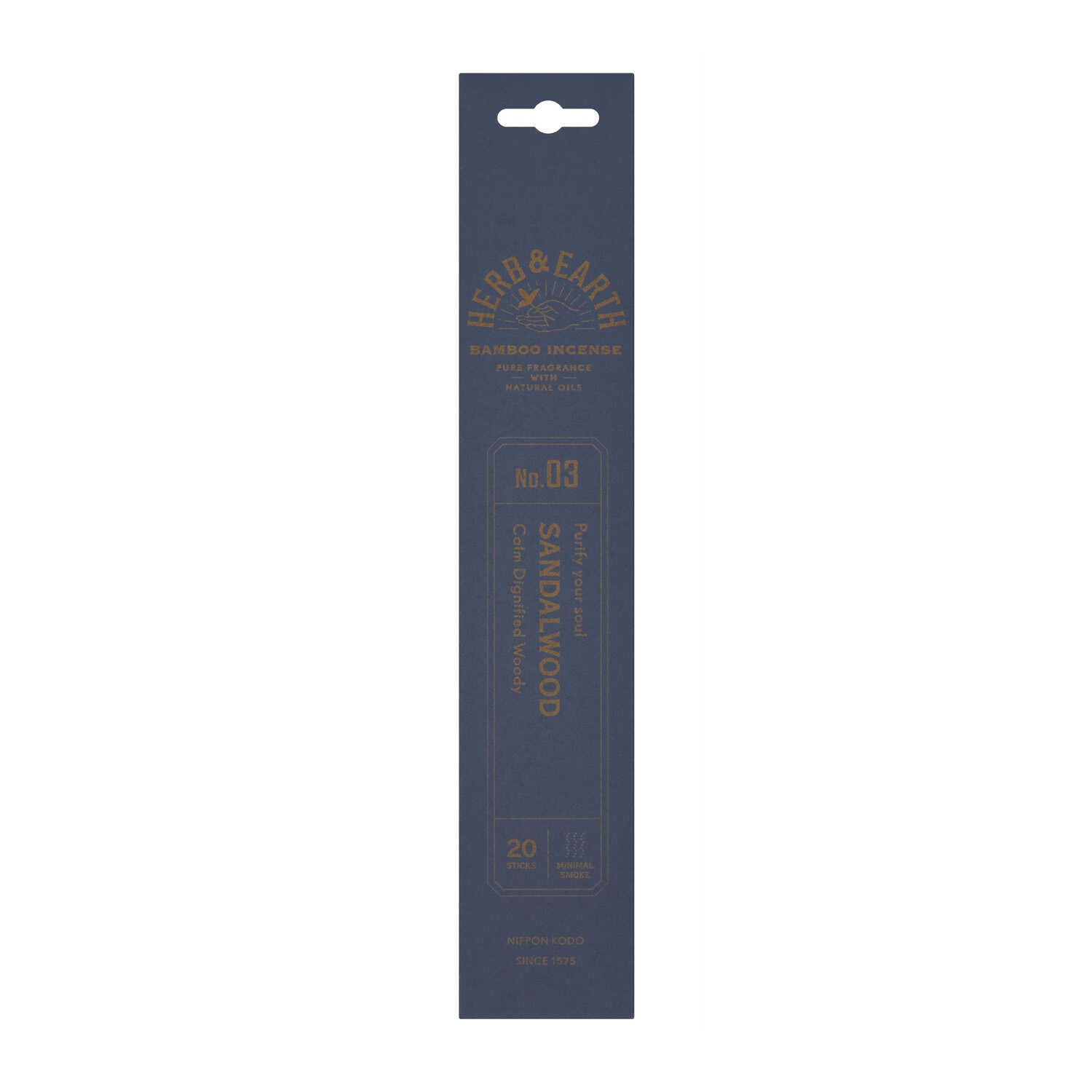 Nihon Kodo H&E Bamboo Incense 03 Sandalwood 20 Sticks