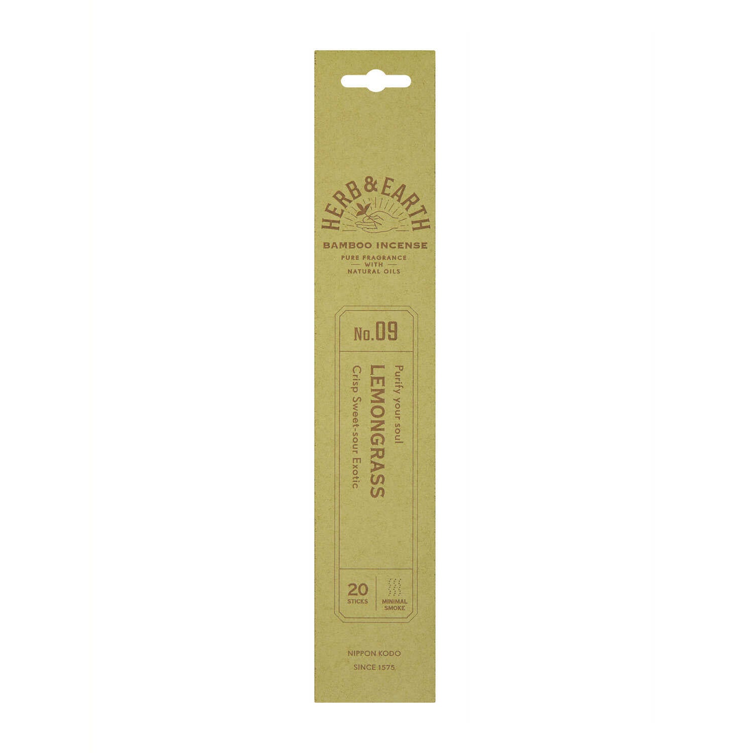 Nihon Kodo H&E Bamboo Incense 09 Lemongrass 20 Sticks