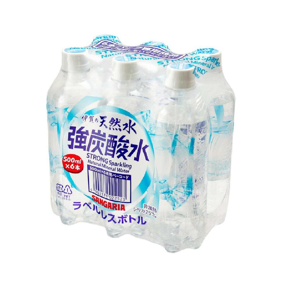 Sangaria Iga Natural Mineral Water Strong Carbonated Water Label-less 500ml x 6