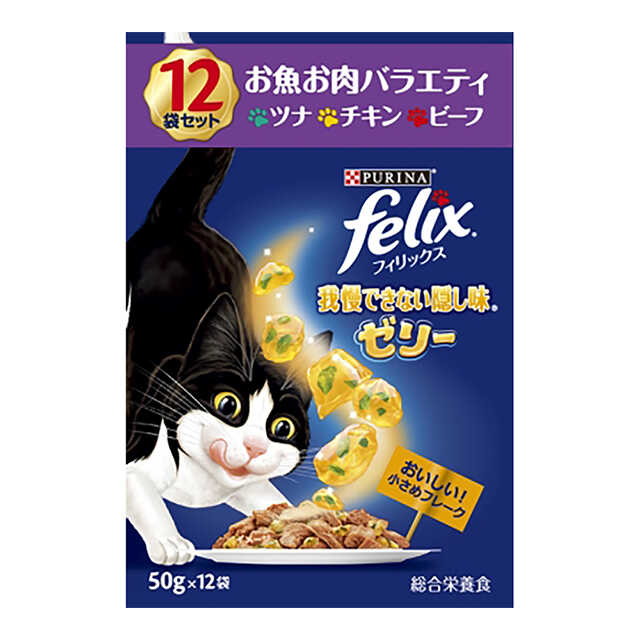 Felix Pouch Secret Flavor Jelly Fish and Meat Variety 12 Pack