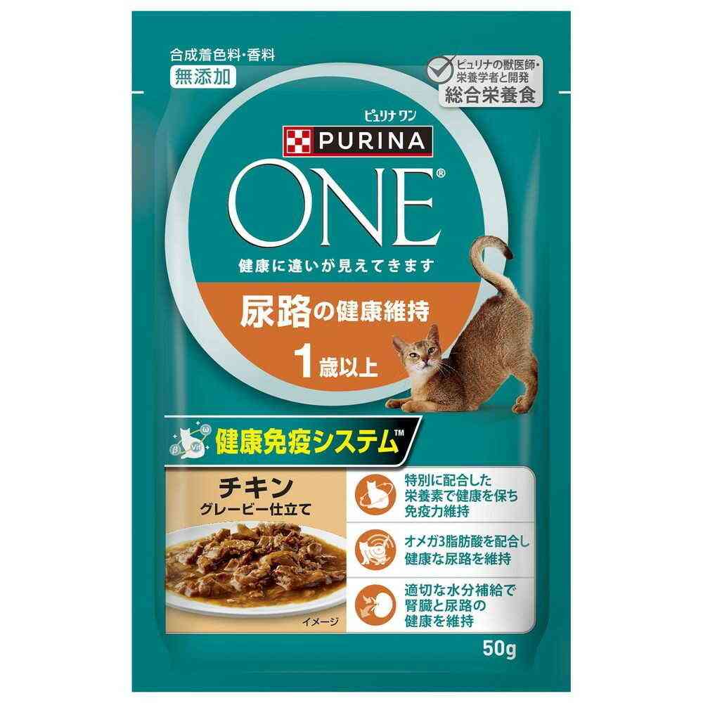 Nestlé Purina One Cat Pouch Urinary Health Maintenance for Cats Over 1 Year Chicken Gravy 50g