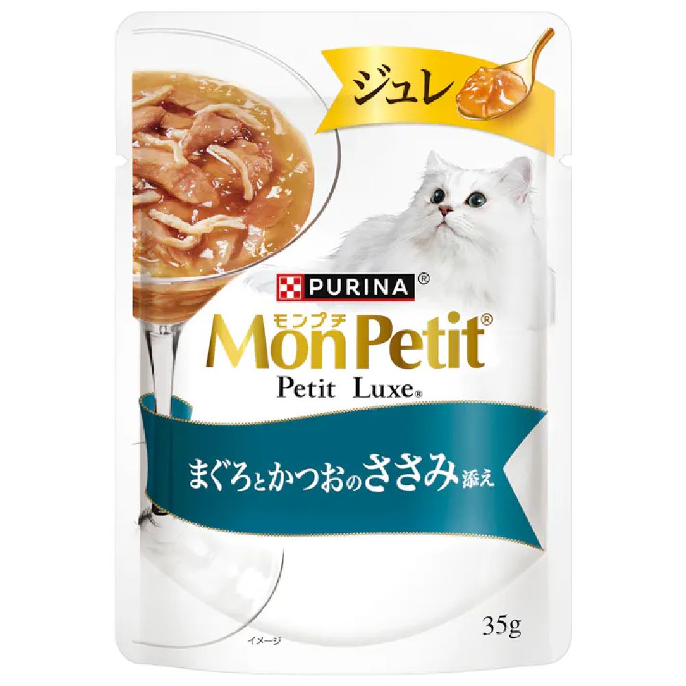 Mon Petit Pluch Luxe Pouch Jelly Tuna and Bonito with Chicken Fillet 35g