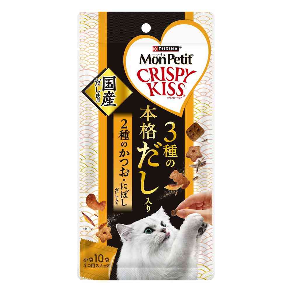 Nestlé Purina Mon Petit Crispy Kiss 3 Types of Authentic Dashi 2 Types of Bonito × Dried Sardine 30g