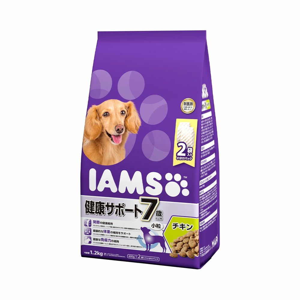 Mars Iams Dog 7 Years and Older Health Support Chicken Small Kibble 1.2kg