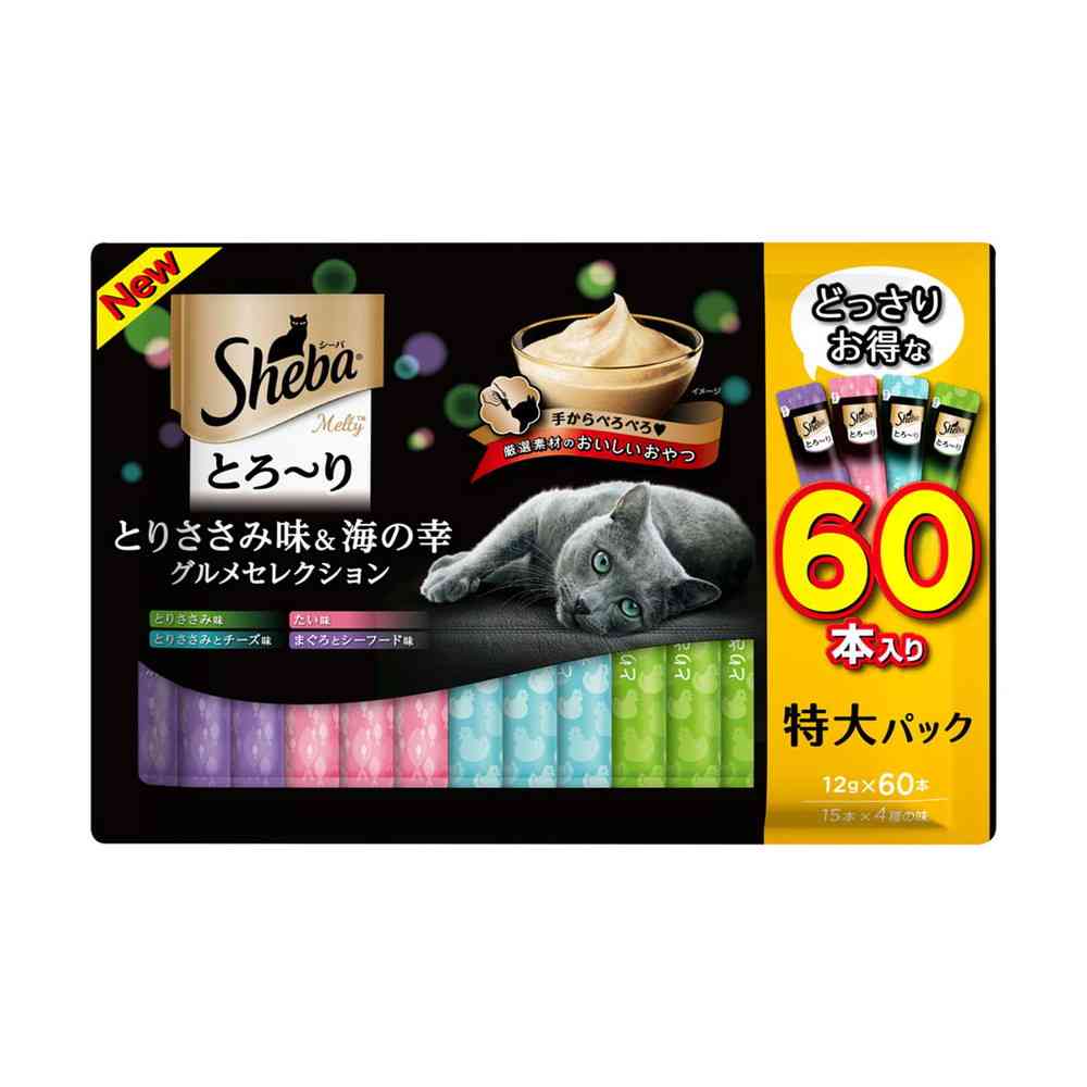 Mars Japan Sheba Creamy Melty Chicken Breast & Seafood Gourmet Selection 12g x 60 Sticks