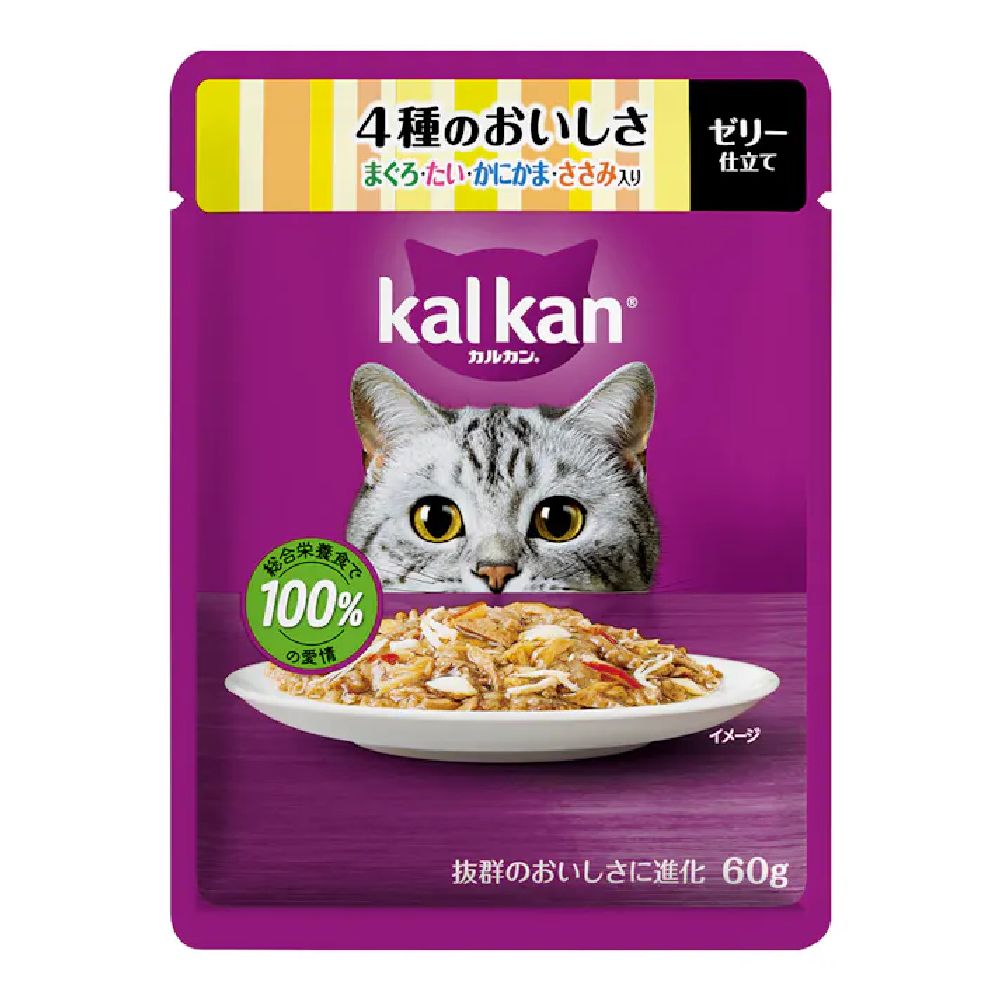 Mars Calcan Pouch, 4 Flavors of Tuna, Sea Bream, Crab Flakes & Chicken, 60g