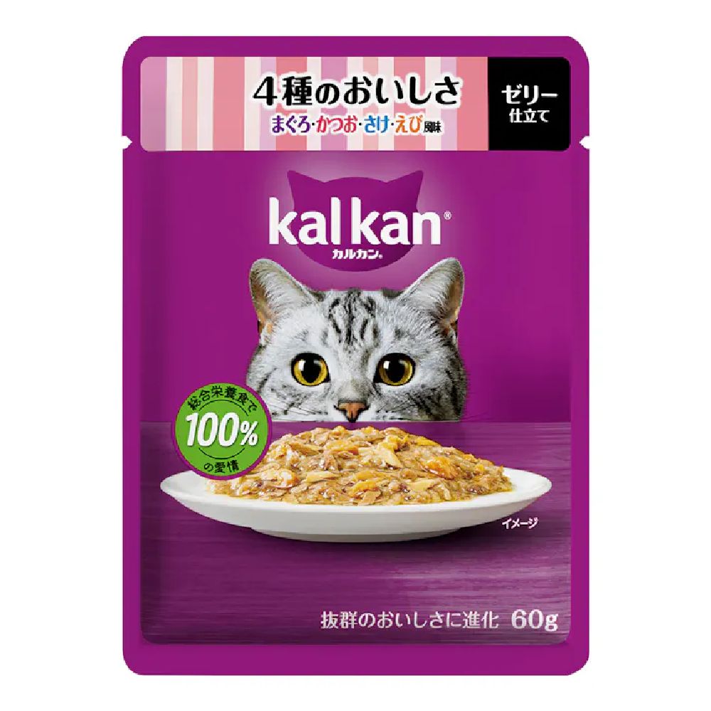 Mars Kalkan Pouch 4 Flavors Tuna, Bonito, Salmon & Shrimp 60g