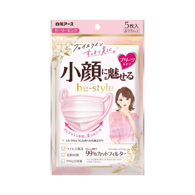 Shirogane Earth Be Style Pleated Type Normal Dory Pink 5 Pieces