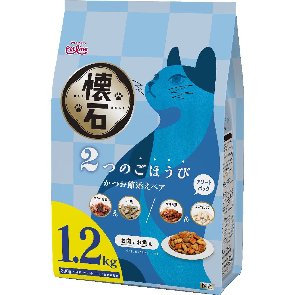 Pet Line Kaiseki Two Treats with Bonito Flakes Pair 1.2kg