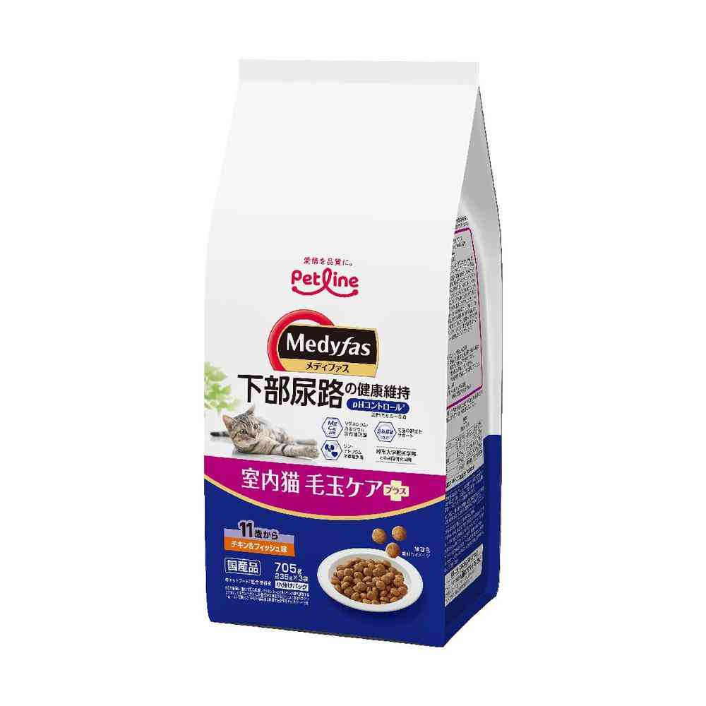 Petline Medifas Indoor Cat Hairball Care Plus Chicken & Fish Flavor for Cats 11 Years and Older 705g