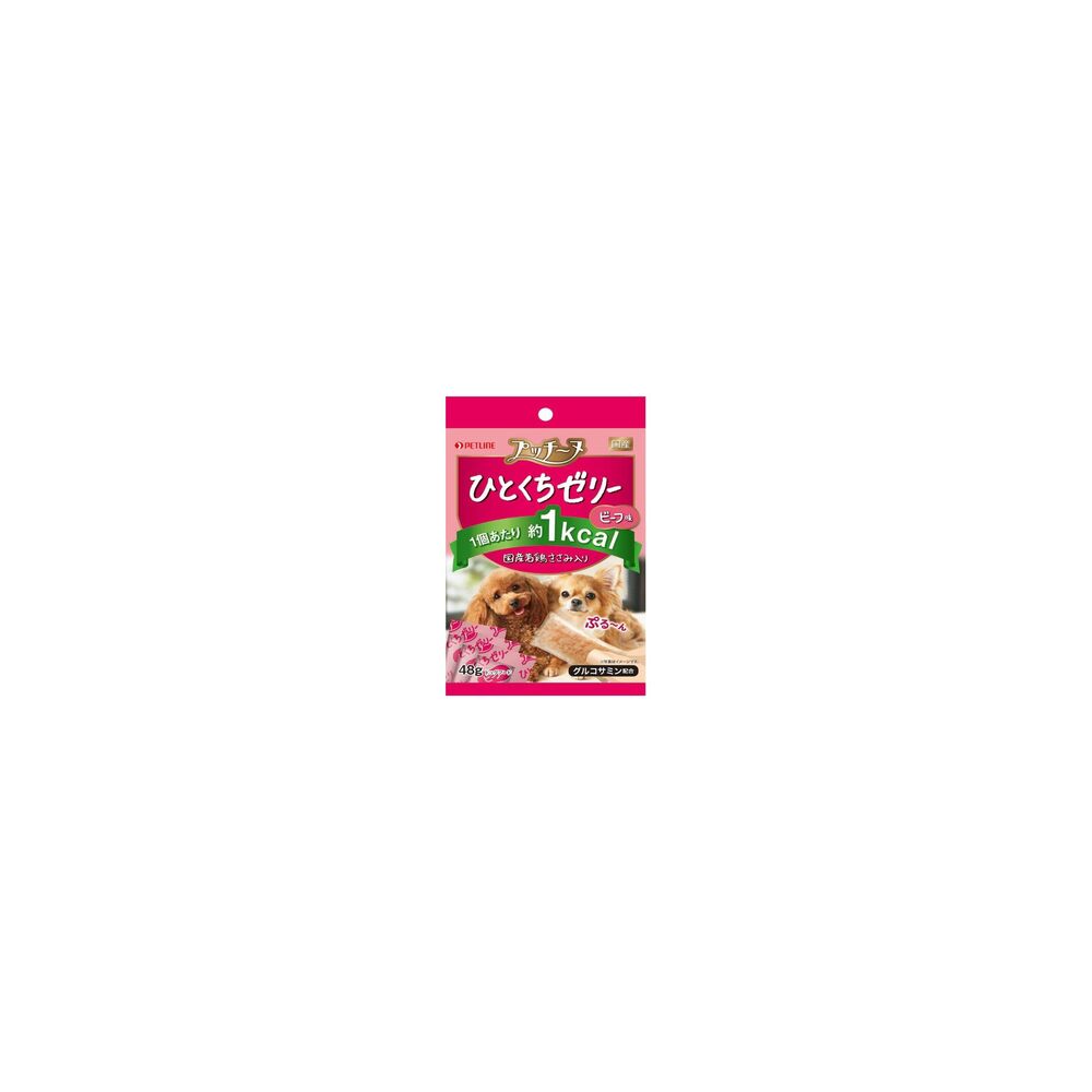 Pet Line Puchinu Bite-Sized Jelly with Domestic Young Chicken Breast & Beef Flavor 48g
