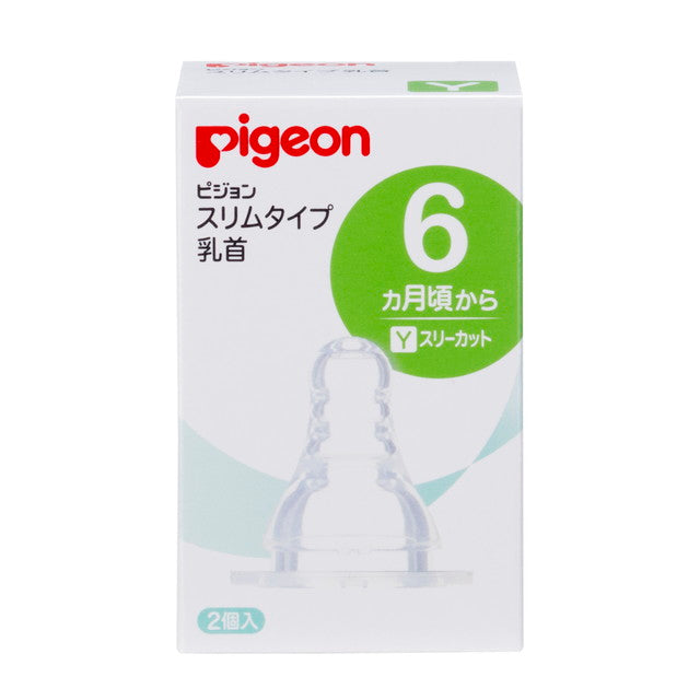 Pigeon Slim Type Nipple 6 Months + / Y 2 Pack