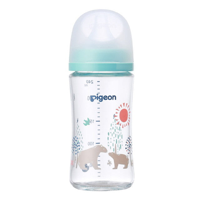 Pigeon Breastfeeding Bottle Natural Feel Heat-Resistant Glass (Bear) 240ml (From 3 Months)