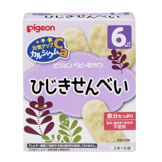 Pigeon Genki Up Calcium Hijiki Rice Crackers 2 Pieces x 6 Bags