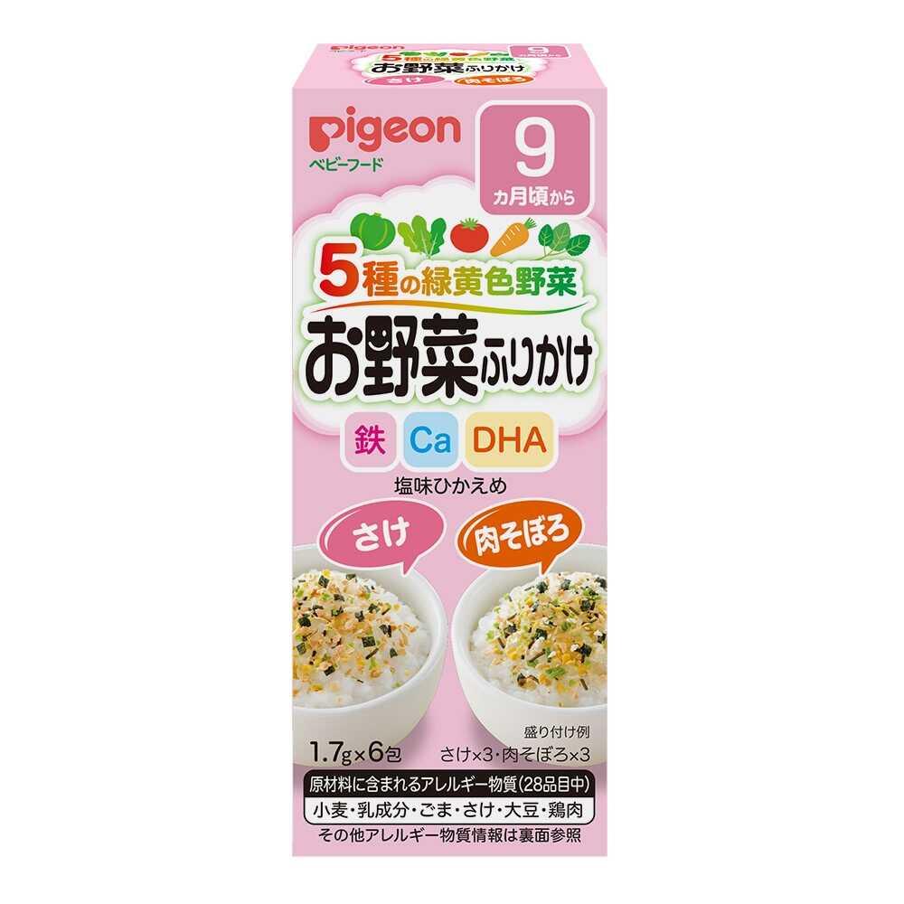 Pigeon Baby Vegetable Furikake Salmon/Meat Soboro 10.2g (1.7g x 6 Packs)