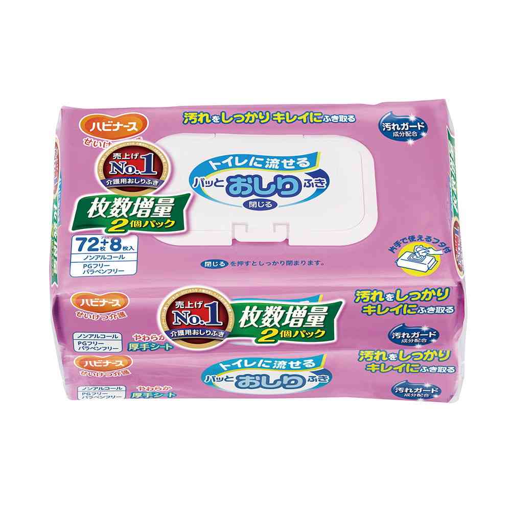 Pigeon Flushable Wet Wipes for Quick Cleaning 80 Sheets x 2 Packs