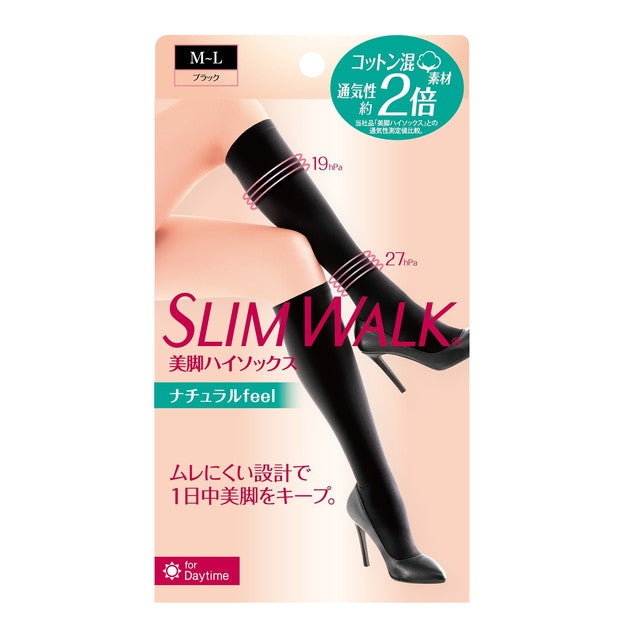 Pip Slim Walk Beautiful Legs High Socks Natural Feel M-L Size (1 Pair)