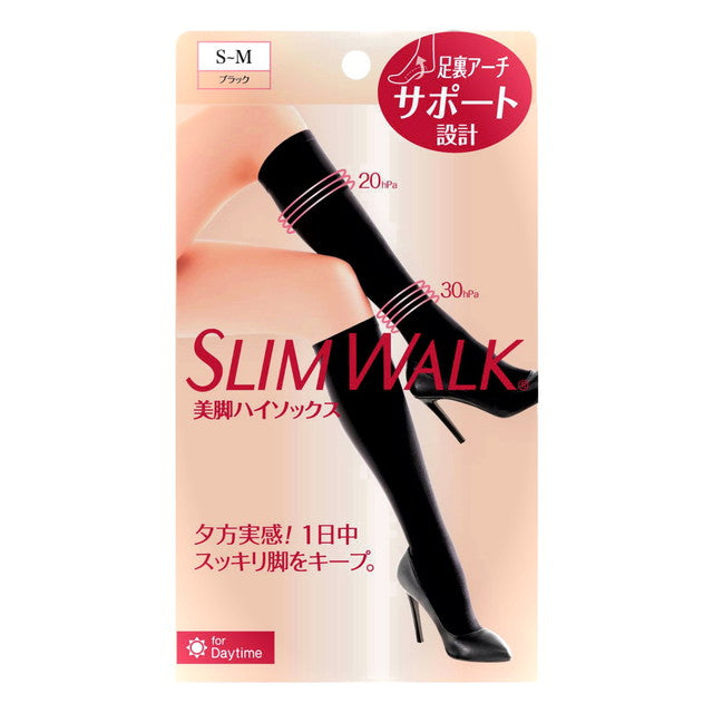 Pip Slim Walk Beautiful Legs High Socks Black S-M Size (1 Pair)